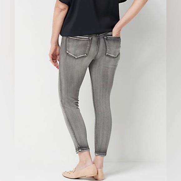 Laurie Felt Petite Silky Denim Colored Zip Fly Skinny Jeans Gray XLP - Picture 2 of 11